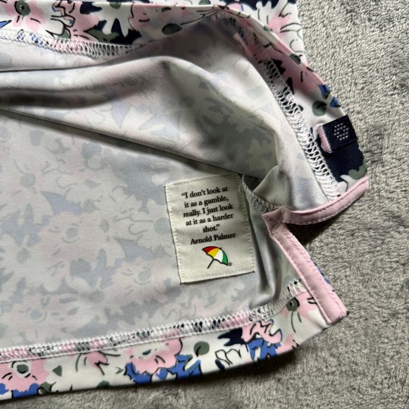 Puma Arnold Palmer Golf Polo Shirt All Over Floral Print Navy Pink Collar XL - Picture 5 of 10